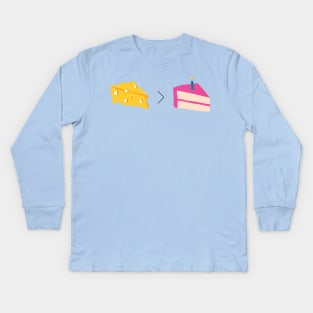 Cheese is Greater than Cake Kids Long Sleeve T-Shirt